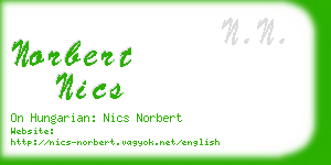 norbert nics business card